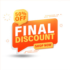 Final discount sale banner for website, up to 50% off.