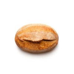 Round baked bread with brans