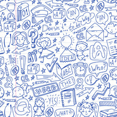 English language. Flat design, vector pattern.