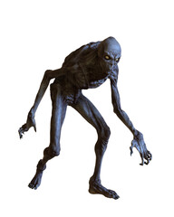 Boogeyman monster walking 3D illustration isolated on white. © IG Digital Arts