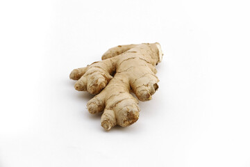 ginger root isolated on white background. Close up photo. Spices and flavors used in cooking