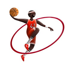 basketball player with ball 