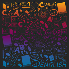 Concept of learning English. Flat design, vector pattern.