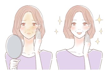 女性 中年 日焼け くすみ ビフォーアフター