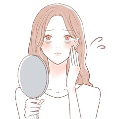 女性　目のクマ　血行不良