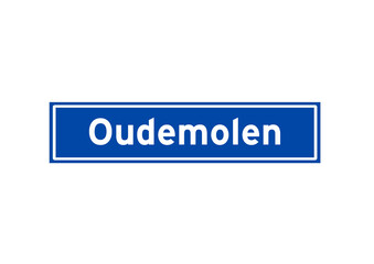 Oudemolen isolated Dutch place name sign. City sign from the Netherlands.
