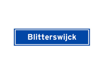 Blitterswijck isolated Dutch place name sign. City sign from the Netherlands.