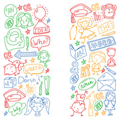 Young kids. School children. English courses. English language.