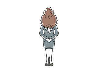 謝罪する女性のイラスト