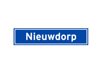 Nieuwdorp isolated Dutch place name sign. City sign from the Netherlands.