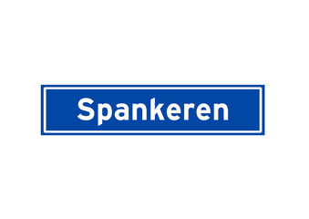 Spankeren isolated Dutch place name sign. City sign from the Netherlands.