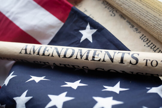 The flag and the constitution of United states of America 