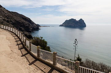 Path along the coast overlooking the Mediterranean Sea