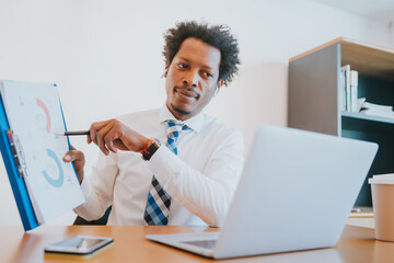 Businessman on a video call.