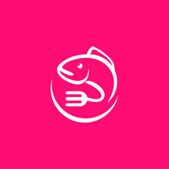 Fish Logo design vector template. 
Seafood restaurant shop store Logotype concept icon.
