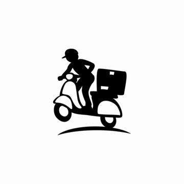 Delivery and Courier Motorbike Logo. Icon & Symbol Vector Template.
