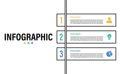 Infographic design template with business concept vector illustration with 3 steps or options or processes represent work flow or diagram