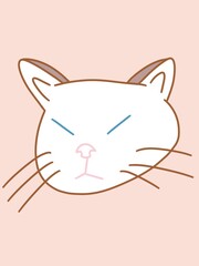 Hand drawing cat illustration with pink background