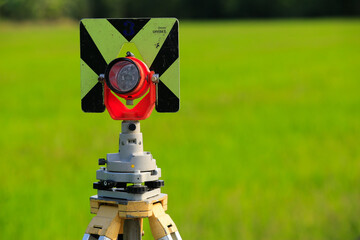 The theodolite on the construction site.