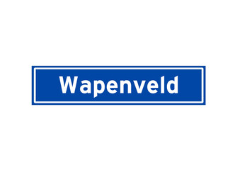 Wapenveld isolated Dutch place name sign. City sign from the Netherlands.
