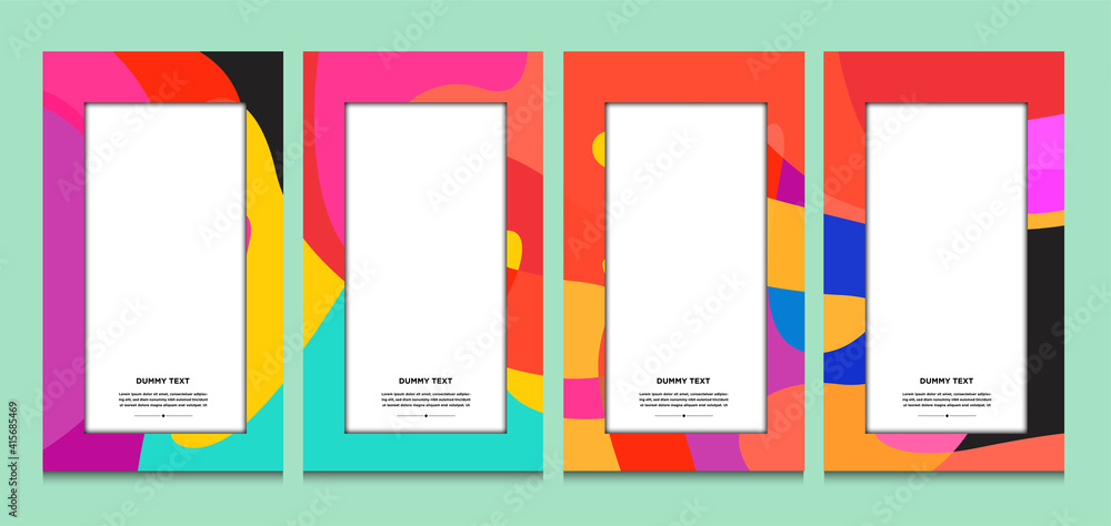 Aufkleber vector colorful geometric curve frame and border background for summer