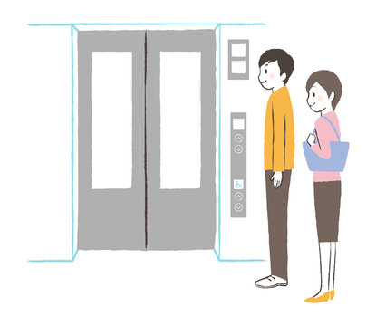 simple illustration of outside elevater