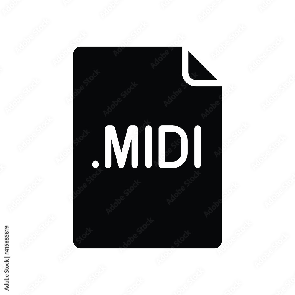 Fototapete midi file format glyph icon. linear style sign for mobile concept and web design. simple solid symbo