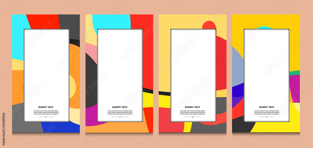 Aufkleber vector colorful geometric curve frame and border background for summer