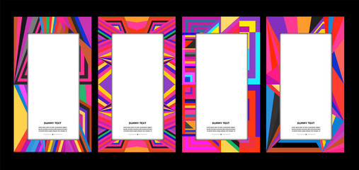 Vector colorful geometric curve frame and border background for Summer