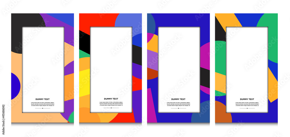 Aufkleber vector colorful geometric curve frame and border background for summer