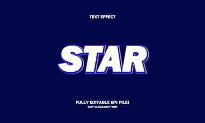 Editable text effect star title style