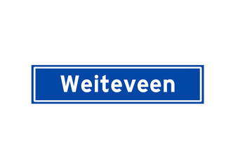 Weiteveen isolated Dutch place name sign. City sign from the Netherlands.