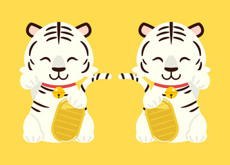 招き虎イラスト素材 : Maneki tiger illustration material