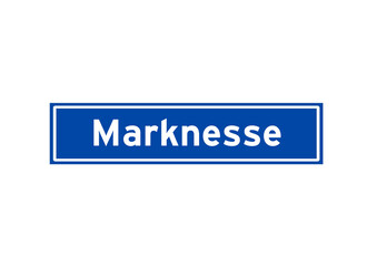 Marknesse isolated Dutch place name sign. City sign from the Netherlands.