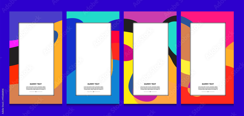 Aufkleber vector colorful geometric curve frame and border background for summer