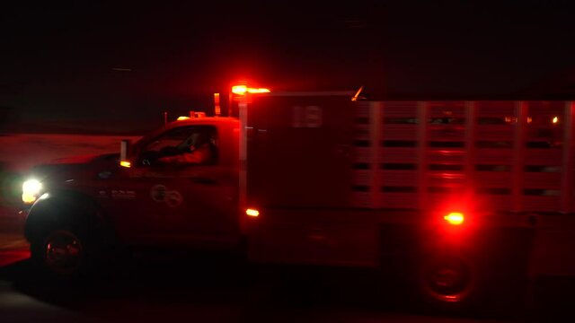 Fire Truck Responding with lights and sirens to emergency call