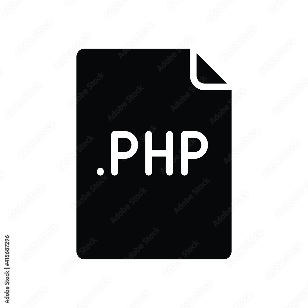 Fototapete php file format glyph icon. linear style sign for mobile concept and web design. simple solid symbol
