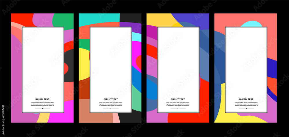 Aufkleber vector colorful geometric curve frame and border background for summer