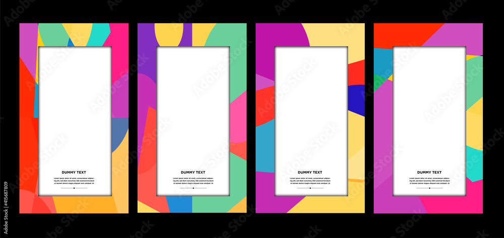 Aufkleber vector colorful geometric curve frame and border background for summer