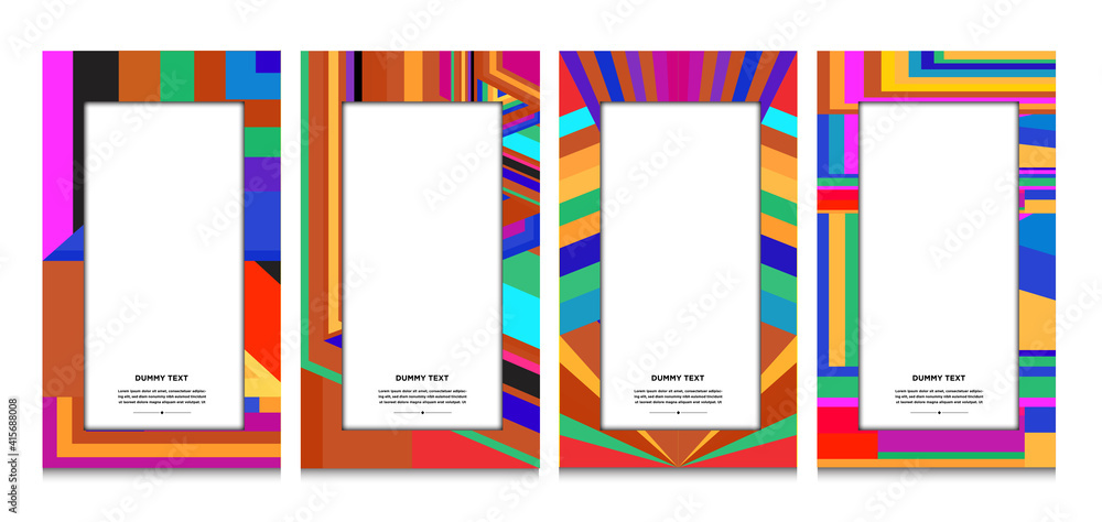 Aufkleber vector colorful geometric curve frame and border background for summer