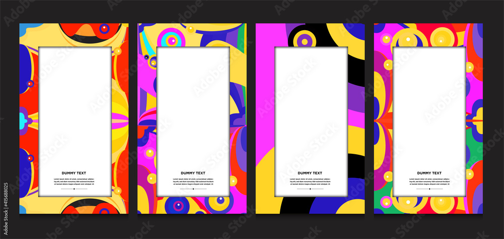Aufkleber vector colorful geometric curve frame and border background for summer