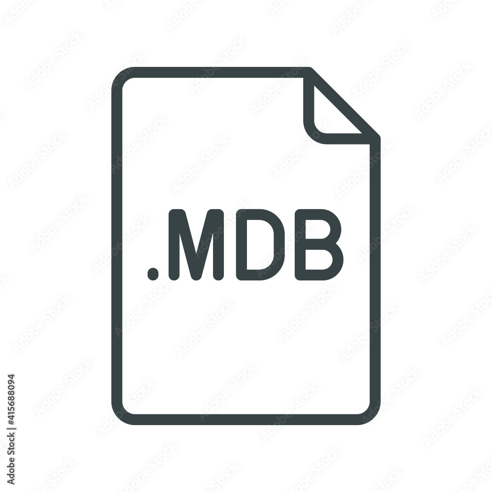 Poster mdb file format line icon. linear style sign for mobile concept and web design. simple outline symbo