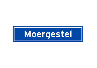 Moergestel isolated Dutch place name sign. City sign from the Netherlands.