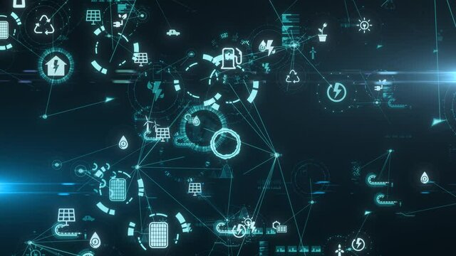 Renewable energy solar panels and wind turbines green power saving the planet