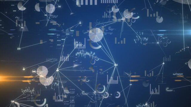 Financial business diagram graphs stock charts numbers profit and loss