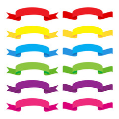 Obraz premium colored ribbons. Party banner design. Watercolor texture banner. Wedding design. Template set. Stock image.