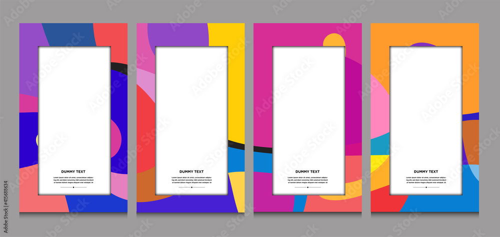 Aufkleber vector colorful geometric curve frame and border background for summer