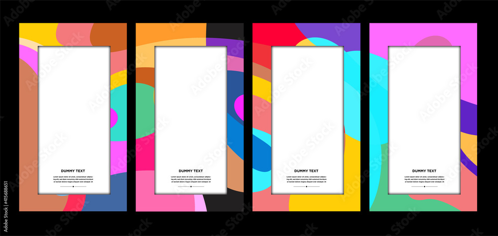 Aufkleber vector colorful geometric curve frame and border background for summer