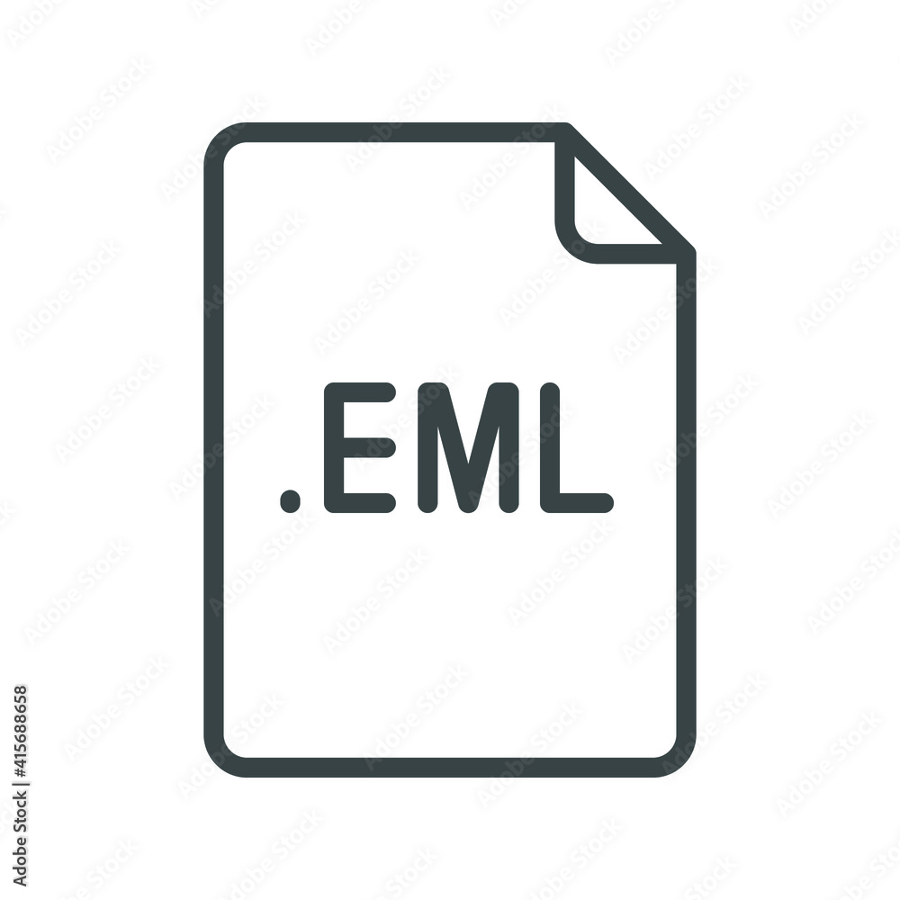 Aufkleber eml file format line icon. linear style sign for mobile concept and web design. simple outline symbo