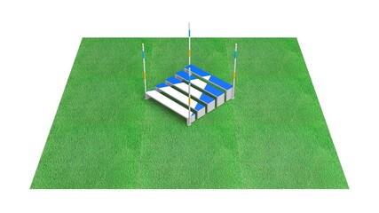 Dog Agility Equipment on Green Grass Isolated on White - Single Piece - Long Jump
